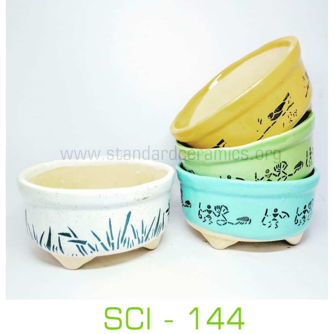 Ceramic Bonsai Pots SCI - 144 - W-5 H-2.5 Inches, SCI - 144