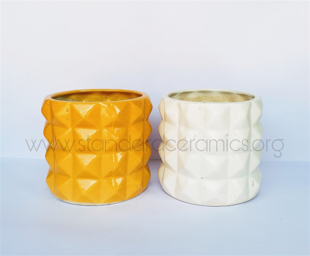 Ceramic Planters Diamond Pipe SCI - 426 - H - 7 INCHES, W - 7 INCHES, SCI - 426