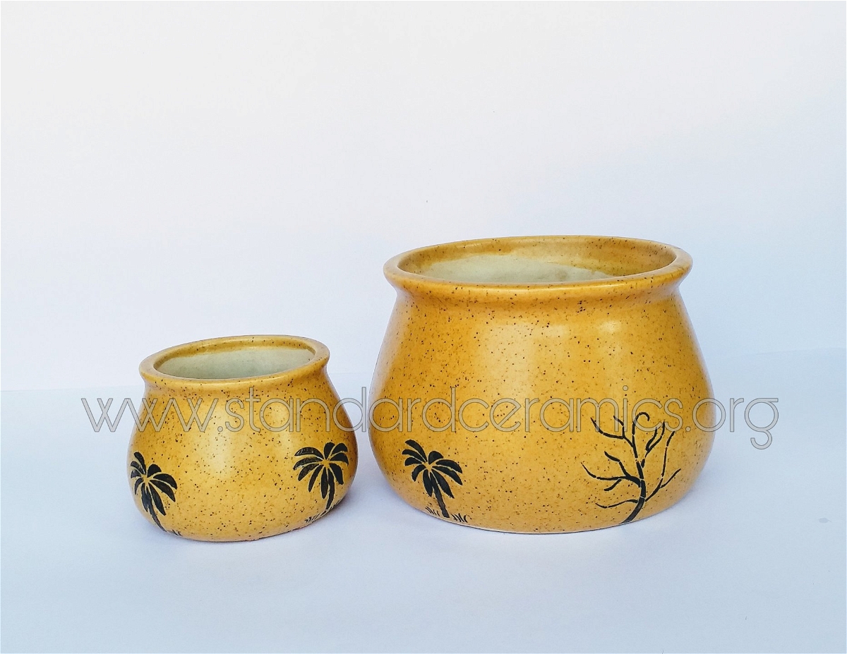 Ceramic Handi Planter Pots SCI - 431 - Small size - H - 3 inches , W - 3 Inches , Big Size - H - 5 INCHES . W - 6 INCHES, SCI - 431