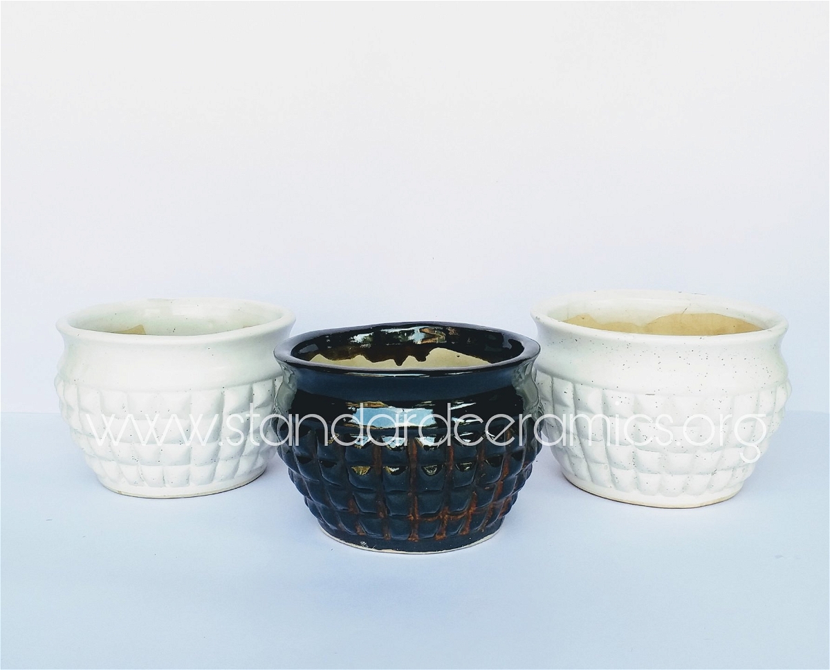 Ceramic Diamond Matka Pots SCI - 433 - H - 5 INCHES, W - 6 INCHES, SCI - 433
