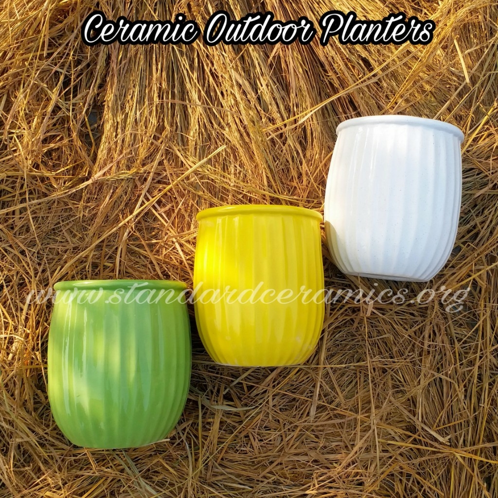Ceramic Outdoor Planter SCI - 709 - H- 12, W- 8 Inches, SCI - 709