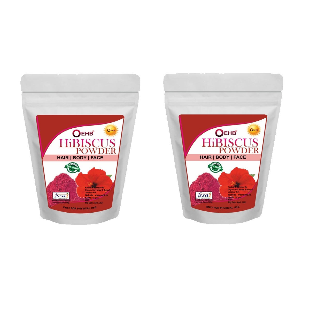 OEHB Hibiscus Powder 100g (Pack of 2 Each-50g) - 100g