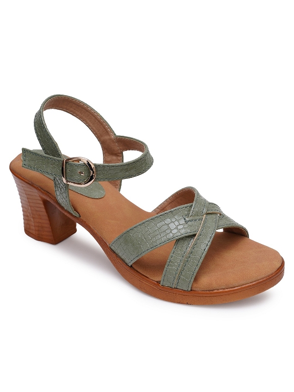 Heel Sandals-6 Pair Set(₹275/Pair) - Olive