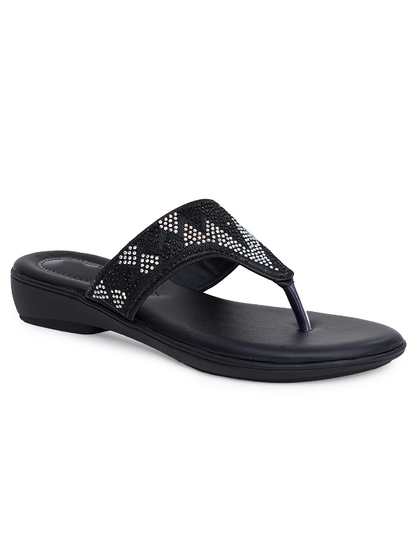Flat slipper -6 Pair Set(₹266/Pair) - Black