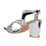 Heel Sandal 6 Pair Set(₹ 316/ Pair)  - Silver
