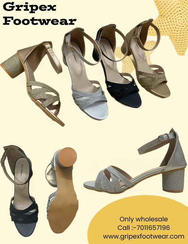 Fancy heel- 6Pair set (₹310/ Pair) - Black