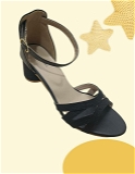Fancy heel- 6Pair set (₹310/ Pair) - Black