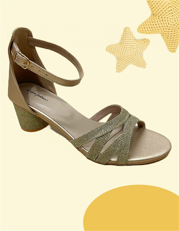 Fancy heel- 6Pair set (₹310/ Pair) - Golden
