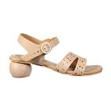 Round heel Sandals- 6 pair set(₹285/ Pair) - Beige
