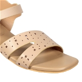 Round heel Sandals- 6 pair set(₹285/ Pair) - Beige