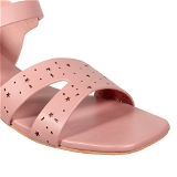 Round heel Sandals- 6 pair set(₹285/ Pair) - Peach