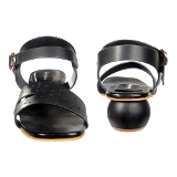 Round heel Sandals- 6 pair set(₹285/ Pair) - Black