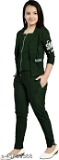 GKb-45499388 Flawsome Classy Trendy Girls Pretty Stylish Green Jacket - Dark Green, 11-12 Years