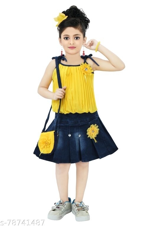 GKb-78741487 Girls Clothing Sets Pack Of 3 - Lemon, 6-7 Years