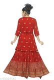 GKb-69924540 Fashion Dream Girls Top &Lehenga Choli  - Red, 15-16 Years