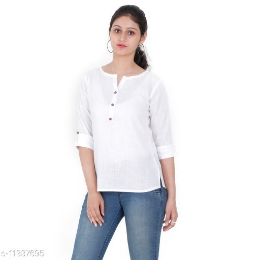 GWWc-11337695 Trendy Women Rayon Tops - White, XL