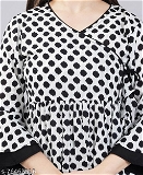 GWWc-76463516 Malia Casual Regular Sleeves Printed Women TOp - Black, XXL