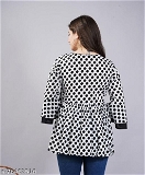 GWWc-76463516 Malia Casual Regular Sleeves Printed Women TOp - Black, XL