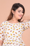 GWWb-81676284 Beautiful Designer Skater Casual Dress - Golden Tainoi, L