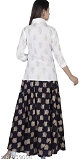 Gwc-82959000  Women Ethnic Stylish Shirt Skirts and Tops - Black and white, L