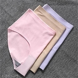 GIWb-119031269 Pack of 4)Woman Ice Silk Mid-Waist Laser Cut Underwear Seamless Panties - Multicolour, S