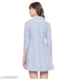 GWWb-142059457 Monday Blues Shirt Dress - Hawkes Blue, XL