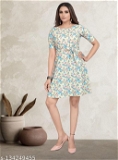 GWWb-134249455 Mrutbaa Women Floral Printed Dress - Scandal, M