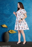 GWWb-118305769 Mrutbaa Woman's Floral Printed Dress - Multicolor, M