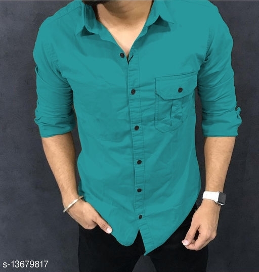 GMb-13679817 Trendy Designer Men Shirts - Persian Green, XL