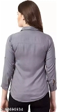 GTCa-90696934 Grey Color Solid Full Sleeves Shirt - Manatee, XL