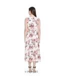 GTCa-36724745 Cream Floral Sleeveless Dress - Wewak, M