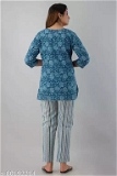 GTCa-80192212 Stylish Night Suit for Women - Picton Blue, M