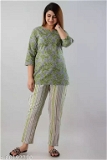 GTCa-80192212 Stylish Night Suit for Women - Shadow Green, S
