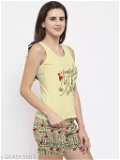 GTCb-204563087 Ladies cotton inner & sleepwear nightsuits (Pack of 1) - Yellow, L