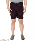 GMa-138505973 High Quality Fashion Checkered Men's Shorts  (Pack of 2) - Maroon & Black, 28