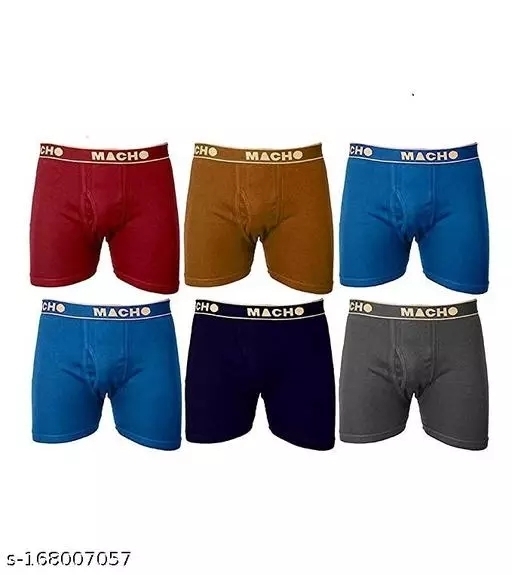 GIWa-168007057 Macho Underwear 6 pc Long Trunk - P-🅰️, S