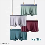 GIWa-196836583 Men Ice Silk Lycra Underwear (Pack of 3)  - P-🅰️, M