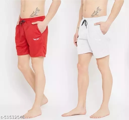 GMa-51532548 Pack of 2 Trendy Yet Comfy Men Shorts - Red, 28