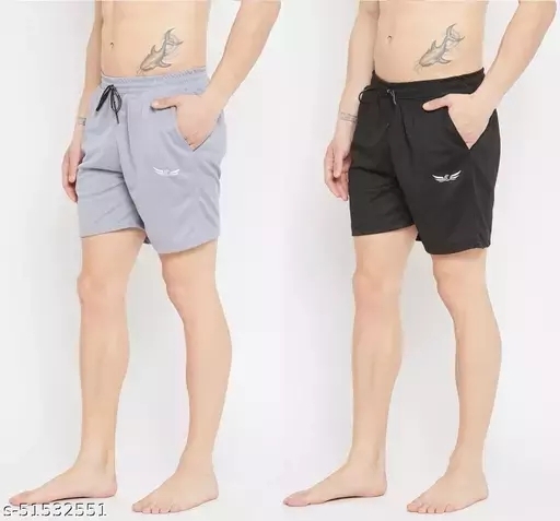 GMa-51532548 Pack of 2 Trendy Yet Comfy Men Shorts - Black, 32