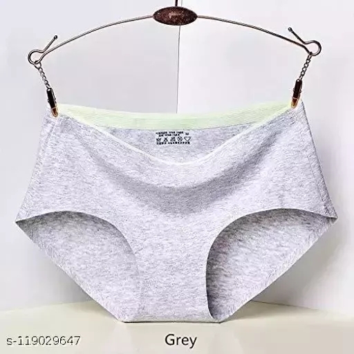 GIWb-1190647 Woman Ice Silk Mid-Waist Panties Pack -2 - Athens Gray, Free Size
