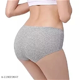 GIWb-1190647 Woman Ice Silk Mid-Waist Panties Pack -2 - Athens Gray, Free Size