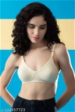 GIWb-144457723 Clovia Non-Padded Non-Wired Full Cup T-shirt BraClovia Non-Padded Non-Wired Full Cup T-shirt Bra - Ivory, 32-𐃗