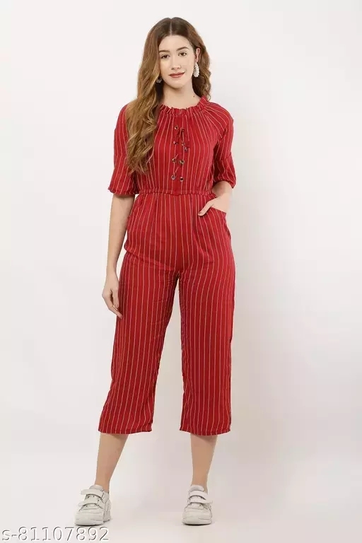 GWWa-81107894 Striped jumpsuit - Guardsman Red, L