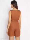 GWWa-26631981 Comfy Partywear Women Jumpsuits - Brown, M