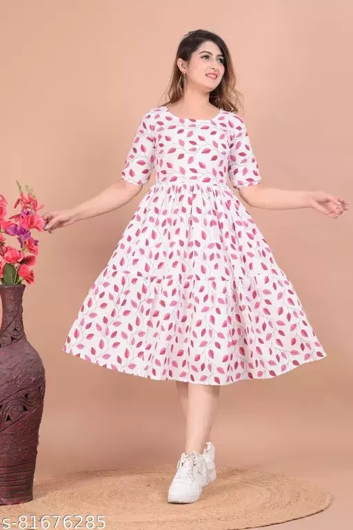 GWWb-81676284 Beautiful Designer Skater Casual Dress - Tickle Me Pink, XXL