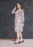 GWWb-120895743 Fit and Flare Multicolor Dress - Sandy brown, S