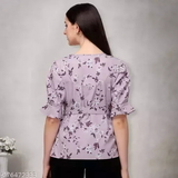 GWWc-76472332 MYY Women's Crepe Floral Top - London Hue, M