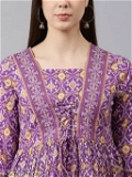 GWWc-127654331 Womens Cotton Printed Designer Top - Purple, S