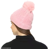 GWSc-153334031 Dopamine Women Winter Soft Beanie Cap  - Peach Schnapps, Free Size