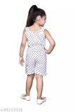 GKb-46107031 Girls Black Rayon Jumpsuits Pack Of 1 - White, 7-8 Years